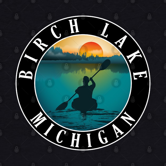 Birch Lake Kayaking Michigan Sunset by BirdsEyeWorks